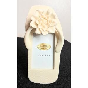 Treasured Times Cream Colored Flip Flop Sandal Photo Frame 2.5" x 3.5"